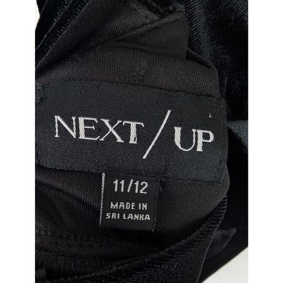 Vintage Next Up Maxi Velvet Ruched Cross Over 90s Dark Romantic Black Size 12 - Picture 8 of 10